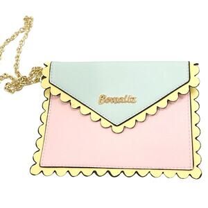 Bewaltz pastel Minty / Pink Envelope card holder wallet NWT